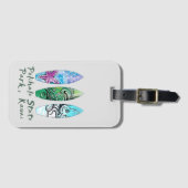 ポリハレカウアイウォーターカラーサーフボード ラゲッジタグ (正面横)