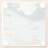 ポリフォニック海 – ベージュ ガラスコースター (裏面)