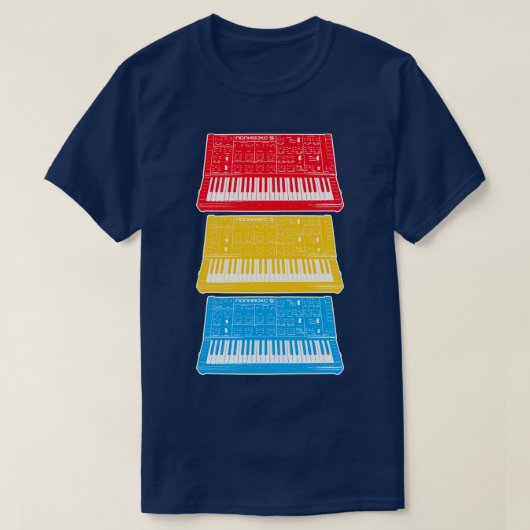 ポリボークアナログロシアのシンセサイザアート Tシャツ (デザイン正面)