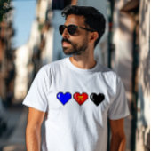 ポリメモリのフラグピクセルハート Tシャツ