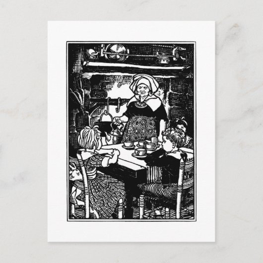 ポリーがケトルを子供部屋韻に入れる ポストカード (正面)