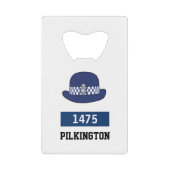 ポリーウーマンギフト。英国警察WPC帽子 クレジットカード栓抜き (正面)