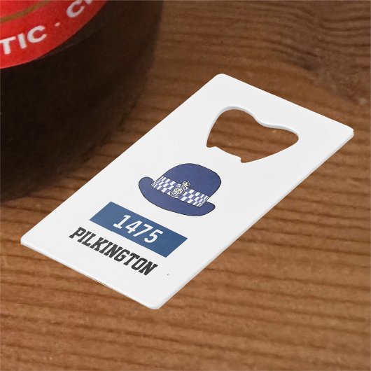 ポリーウーマンギフト。英国警察WPC帽子 クレジットカード栓抜き