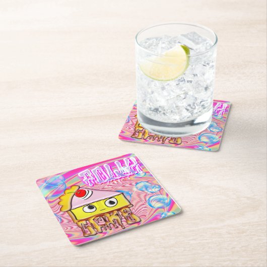 ポリーケーキ – トルティーナ – スクエアペーパーコースター (インサイチュ)