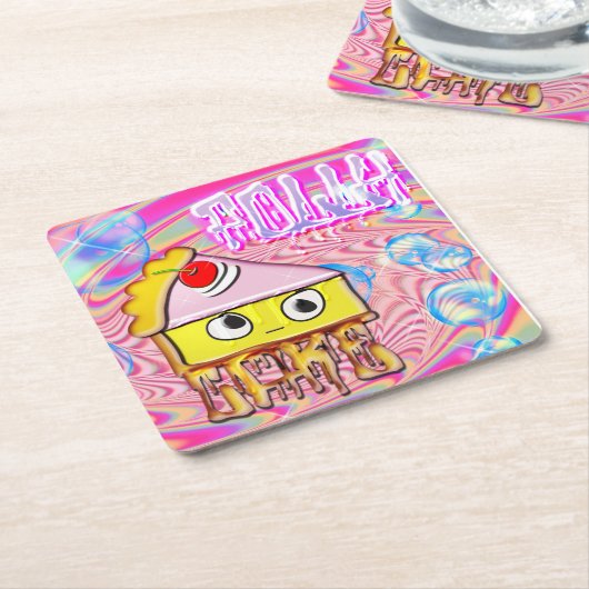 ポリーケーキ – トルティーナ –  スクエアペーパーコースター (アングル)