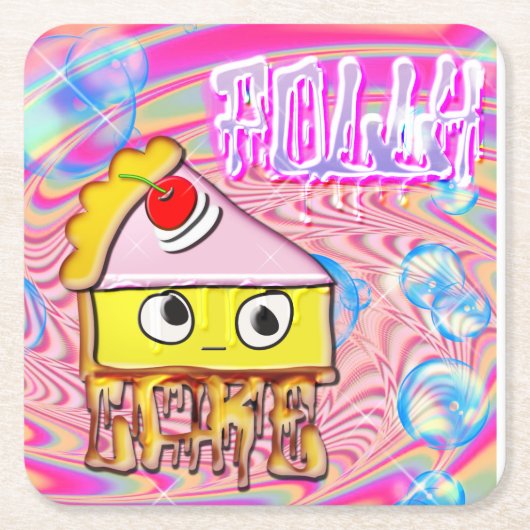 ポリーケーキ – トルティーナ –  スクエアペーパーコースター (正面)