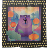 ポリー梅のチャウ犬 シャワーカーテン (正面)