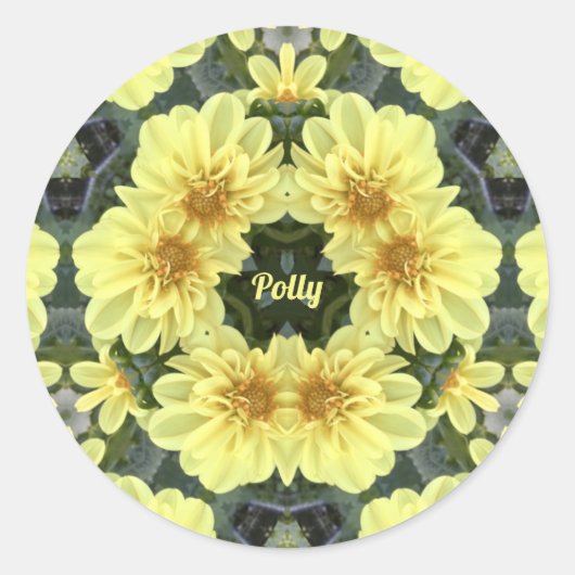 ポリー～イースターダリアスイエローフェイスリート～ ラウンドシール (正面)