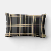 ポリ伝統的ド黒、バタークリーム、ダークグレー。 ランバークッション (裏面)