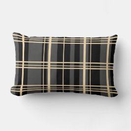 ポリ伝統的ド黒、バタークリーム、ダークグレー。 ランバークッション