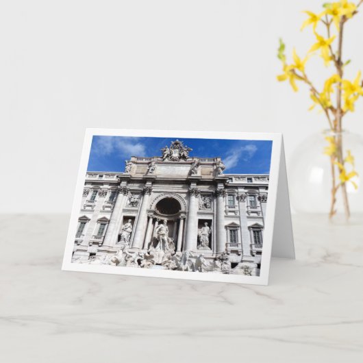 ポリ宮殿とトレヴィの泉、ローマ カード (黄色い花)