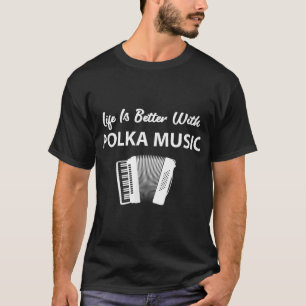 ポルおもしろいカ音楽アコーディオン踊り Tシャツ