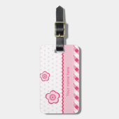 ポルカのピンク ラゲッジタグ (正面縦)
