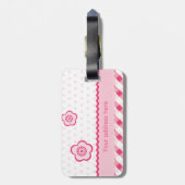 ポルカのピンク ラゲッジタグ (裏面縦)