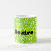 「ポルカの完成：グリーン点々のあるデライトマグ」 コーヒーマグカップ (中央)