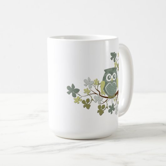 ポルカの木のフクロウのマグ コーヒーマグカップ (正面右)