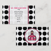 ポルカの正気でない/ピンクの先生のファッションビジネスカード 名刺 (正面/裏面)