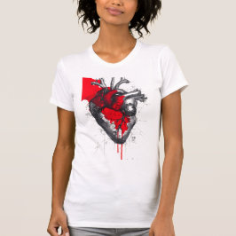 ポルカアート解剖学的心臓ゴミレディースTシャツ Tシャツ