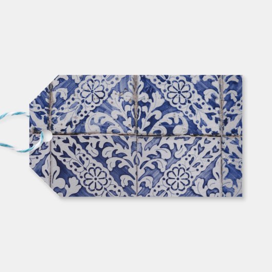 ポルカスタマイズガルのタイル – Azulejoフローラ ギフトタグ (裏面横)