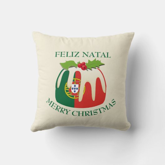 ポルカスタムガル国旗のクリスマス装飾用クッション クッション (裏面)