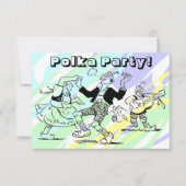 ポルカダンスパーティの招待状アニーおもしろい大事な行事 招待状 (正面)