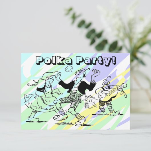 ポルカダンスパーティの招待状アニーおもしろい大事な行事 招待状 (スタンド正面)