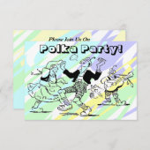 ポルカダンスパーティの招待状アニーおもしろい大事な行事 招待状 (正面/裏面)