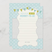 ポルカドタとシェブロン赤ちゃんシャワーアドバイスカード 招待状 (正面/裏面)