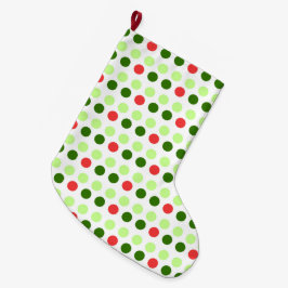 ポルカドットで楽しいホリデー ラージクリスマスストッキング
