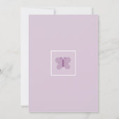 ポルカドットと蝶のラベンダー ベビーシャワー 招待状 (裏面)