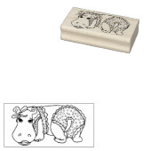 ポルカドットの可愛い夏のヒッポ水着 | ラバースタンプ (押印)