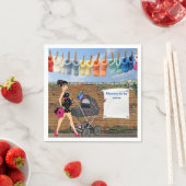 ポルカドットの赤ちゃんシャワー スタンダードカクテルナプキン (インサイチュ)