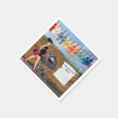 ポルカドットの赤ちゃんシャワー スタンダードカクテルナプキン (角)