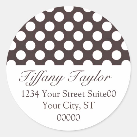 ポルカドットアドレスステッカー ラウンドシール (正面)