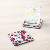 ポルカドットタイガー ホットピンクとブラックプリント コースター (右側)