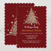 ポルカドットツリーのクリスマスパーティ 招待状 (正面/裏面)