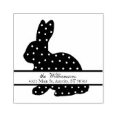 ポルカドットバニーモノグラム差出人住所 ラバースタンプ (インプリント)