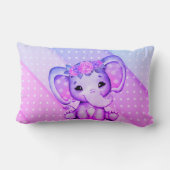 ポルカドットフローラクラウンエレファントプリント枕 ランバークッション (裏面)