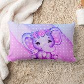 ポルカドットフローラクラウンエレファントプリント枕 ランバークッション (ブランケット)