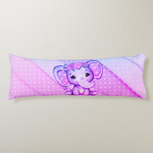 ポルカドットフローラクラウンエレファント抱き枕 ボディピロー (正面)
