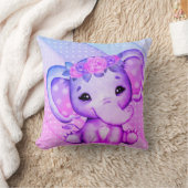 ポルカドットフローラクラウンエレファント装飾用クッション クッション (ブランケット)