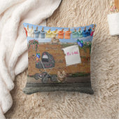 ポルカドット通りアートシーン クッション (ブランケット)