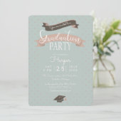 ポルカドット ヴィンテージ 卒業パーティー 招待状 (スタンド正面)