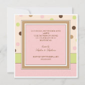 ポルカドット 赤ちゃん 女の子 フォト 招待状 (裏面)