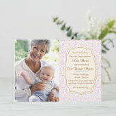 ポルカドット Sip and See フォト招待状 招待状 (スタンド正面)