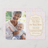 ポルカドット Sip and See フォト招待状 招待状 (正面/裏面)