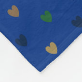 ポルカハートをピーコックブルーシェード フリースブランケット (角)