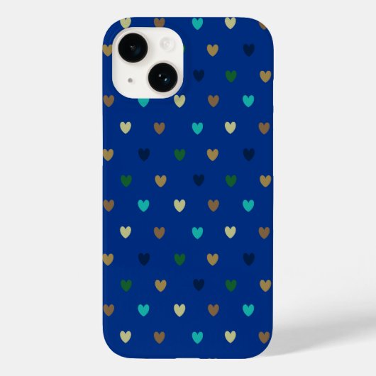 ポルカハートをピーコックブルーシェード Case-Mate iPhoneケース (裏面)