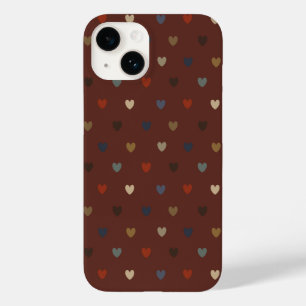 ポルカハートオンキリムブラウン Case-Mate iPhone 14ケース