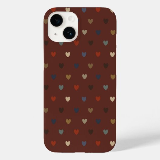 ポルカハートオンキリムブラウン Case-Mate iPhoneケース (裏面)